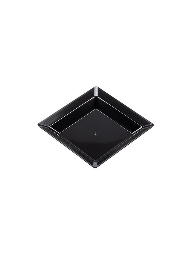Restaurantware-4.3 x 4.3 Inch Appetizer Plates, 100 Disposable Square Plastic Plates - Durable, Stylish, Black Plastic Hors D'oeuvre Serving Plates, For Desserts Or Appetizers At Parties