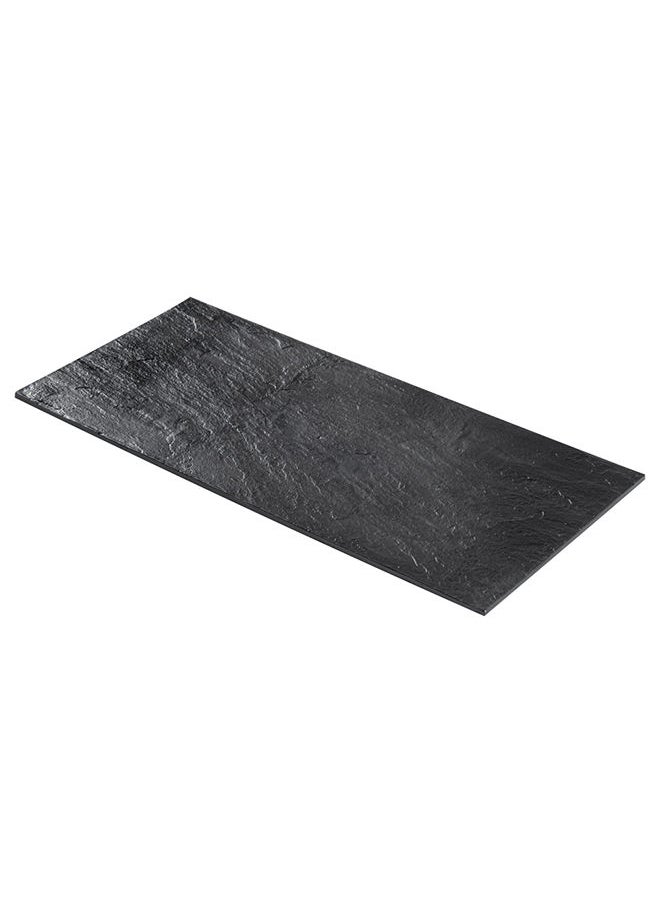 Restaurantware-16 x 7 Inch Serving Plates, 25 Rectangle Charcuterie Boards - Premium, Mimics The Look Of Slate, Black Plastic Serving Platters, Serve Appetizers Or Desserts, For All Occasions