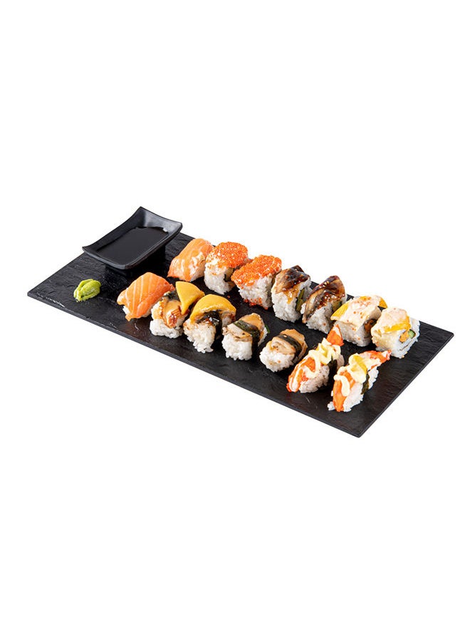 Restaurantware-16 x 7 Inch Serving Plates, 25 Rectangle Charcuterie Boards - Premium, Mimics The Look Of Slate, Black Plastic Serving Platters, Serve Appetizers Or Desserts, For All Occasions