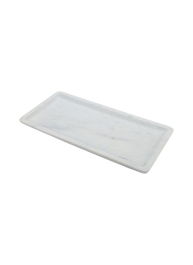 Restaurantware-11.8 Inch x 5.7 Inch Marble Serving Tray, 1 Veining Marble Food Tray - Scratch Resistant, Raised Edges, Italian Marble Marble Platter, Rectangular, For Appetizers and Entrees