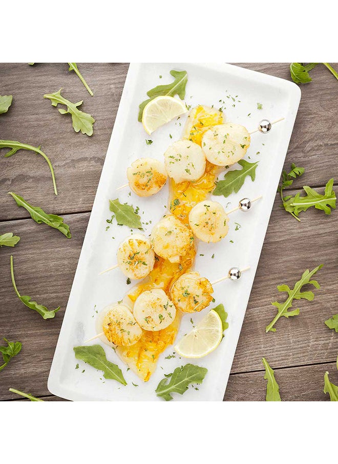 Restaurantware-11.8 Inch x 5.7 Inch Marble Serving Tray, 1 Veining Marble Food Tray - Scratch Resistant, Raised Edges, Italian Marble Marble Platter, Rectangular, For Appetizers and Entrees