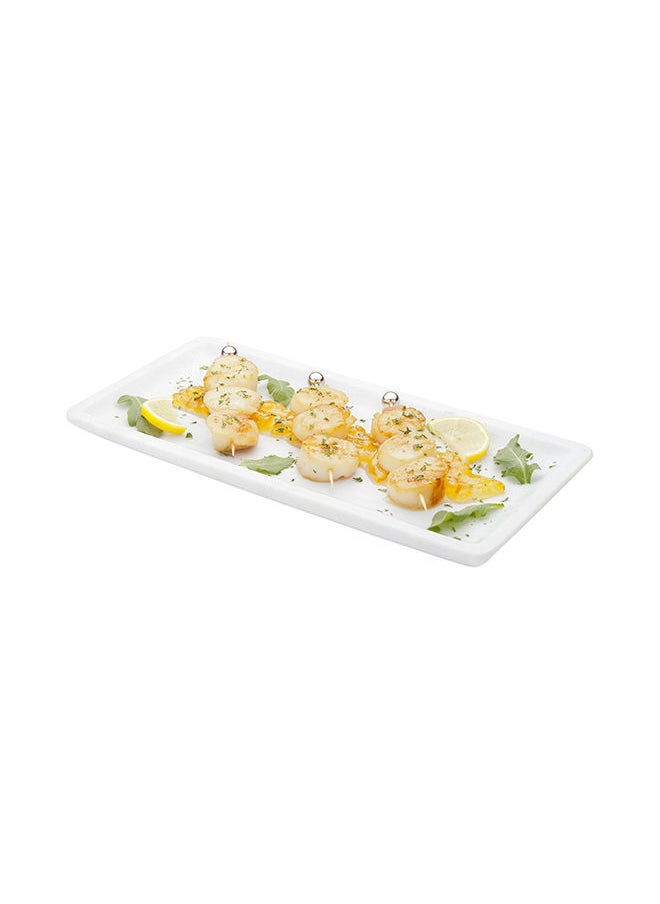 Restaurantware-11.8 Inch x 5.7 Inch Marble Serving Tray, 1 Veining Marble Food Tray - Scratch Resistant, Raised Edges, Italian Marble Marble Platter, Rectangular, For Appetizers and Entrees