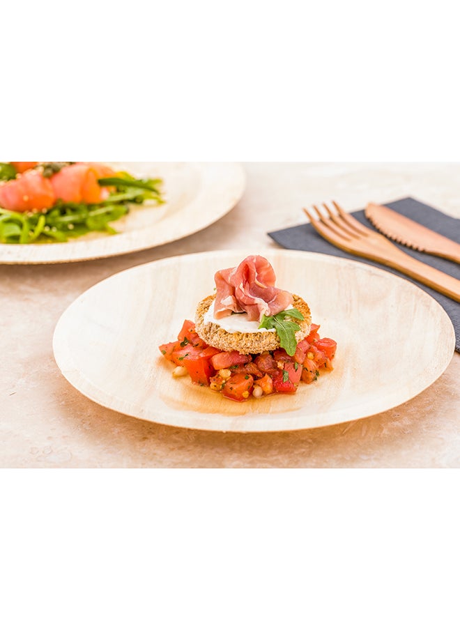 Restaurantware-7.5 Inch Wood Plates, 200 Round Disposable Wooden Plates - Durable, Sustainable, Poplar Wood Dinner Plates, Greaseproof, For Parties, Banquets, Catered Events Or Weddings