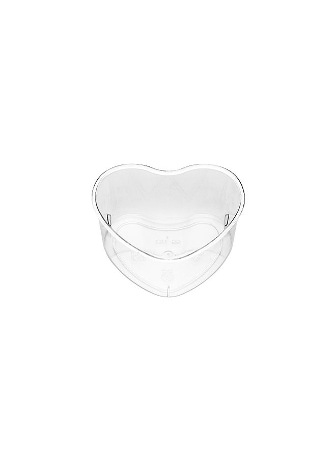 Restaurantware-4.7 Ounce Mini Containers, 100 Disposable Dessert Containers - Durable, Heart-Shaped Design, Clear Plastic Heart Cups, For Appetizers, Snacks, Or Desserts