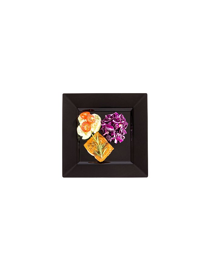 Restaurantware-9.5 x 9.5 Inch Inch Large Dinner Plates, 100 Disposable Square Plastic Plates - Durable, Stylish, Black Plastic Hors D'oeuvre Serving Plates, For Desserts Or Appetizers At Parties