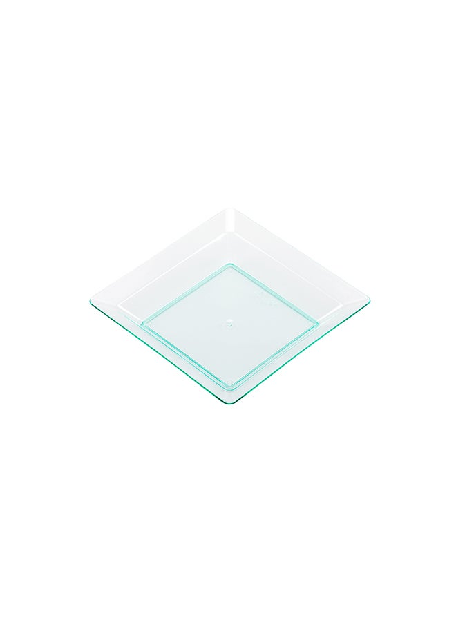 Restaurantware-4.3 x 4.3 Inch Appetizer Plates, 100 Disposable Square Plastic Plates - Durable, Stylish, Seagreen Plastic Hors D'oeuvre Serving Plates, For Desserts Or Appetizers At Parties