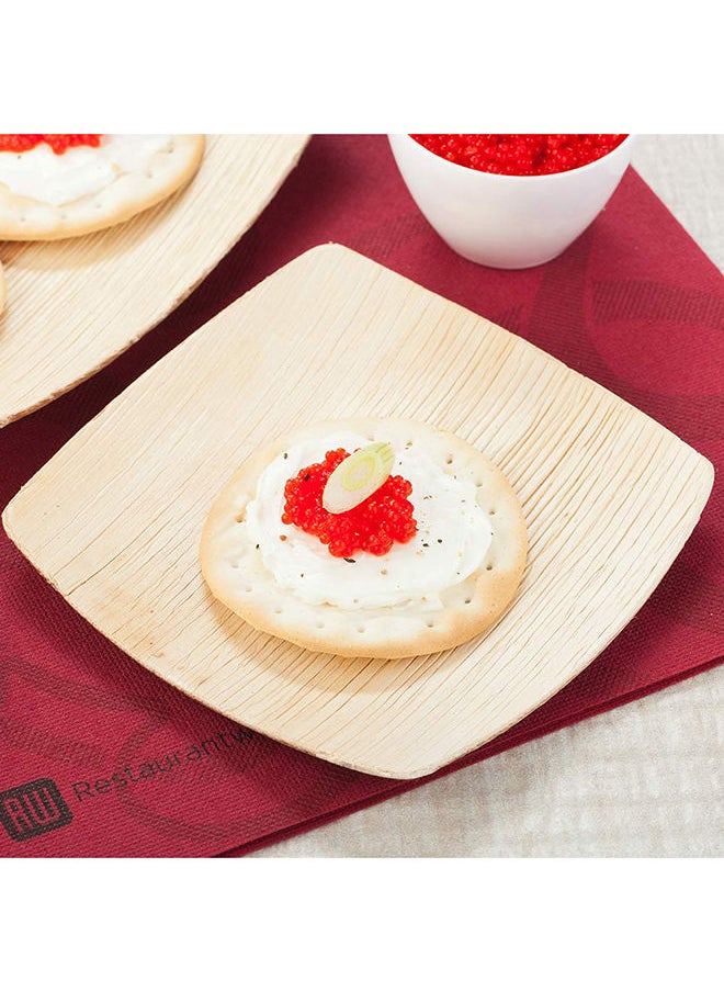 Restaurantware-Midori 4 x 4 Inch Small Square Palm Plates, 100 Microwavable Palm Leaf Plates - Freezable, Sustainable, Areca Palm Leaf Plates, Oven-Ready, For Hot & Cold Foods