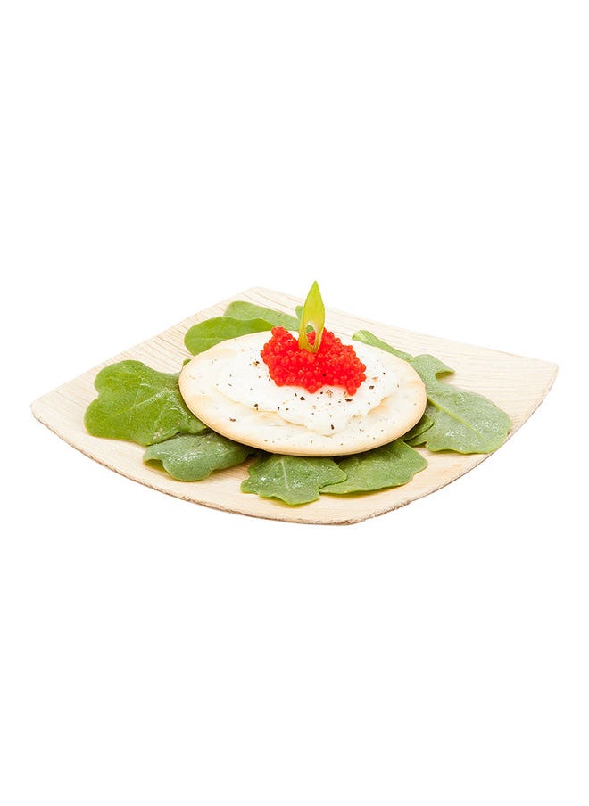 Restaurantware-Midori 4 x 4 Inch Small Square Palm Plates, 100 Microwavable Palm Leaf Plates - Freezable, Sustainable, Areca Palm Leaf Plates, Oven-Ready, For Hot & Cold Foods
