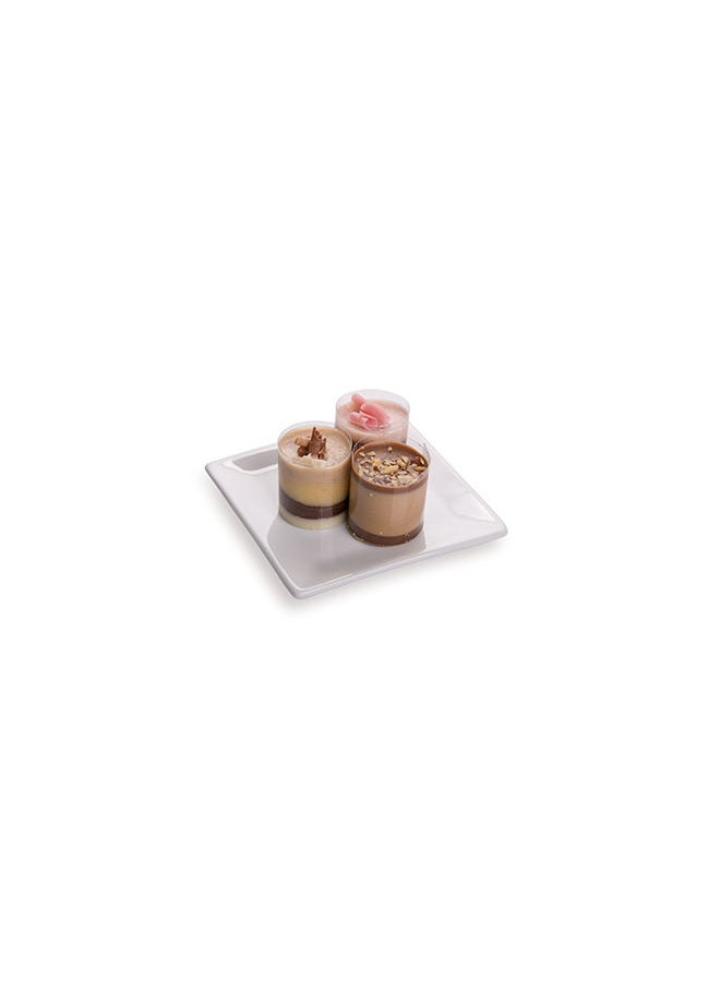 Restaurantware-3 Inch Square Mini Plates , 10 Square Small White Plates For Appetizers - Microwavable, Oven-Safe, White Porcelain Square White Appetizer Plates, Won't Chip, For Appetizers Or Desserts