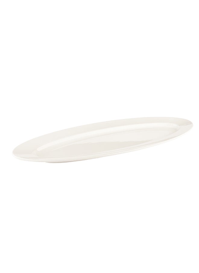 Restaurantware-Voga 23 x 9 x 1.7 Inch Serving Plates, 2 Oval Pasta Plates - Premium, Top Rack Dishwashable, White Melamine Serving Platters, Serve Appetizers Or Desserts, For All Occasions