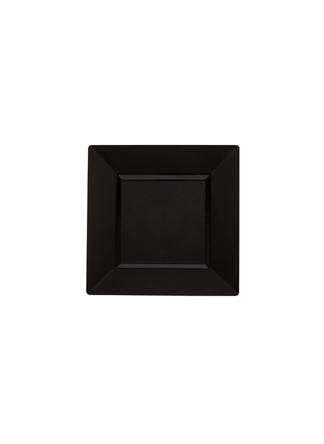 Restaurantware-10.8 x 10.8 x 0.5 Inch Party Plates, 100 Disposable Plastic Dessert Plates - Square, Heavy-Duty, Black Plastic Salad Plates, Serve Sides Or Appetizers, For Weddings Or Catering