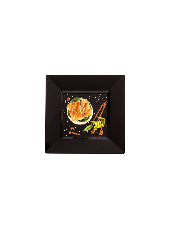 Restaurantware-10.8 x 10.8 x 0.5 Inch Party Plates, 100 Disposable Plastic Dessert Plates - Square, Heavy-Duty, Black Plastic Salad Plates, Serve Sides Or Appetizers, For Weddings Or Catering