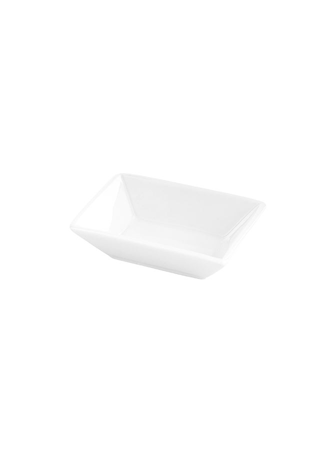 Restaurantware-3.9 x 2.8 Inch Appetizer Plates, 10 Oven-Safe Rectangle Plates - Freezer-Safe, Dishwasher-Safe, White Porcelain Mini Plates, Stain-Resistant, For Desserts, Samples, Or Tastings