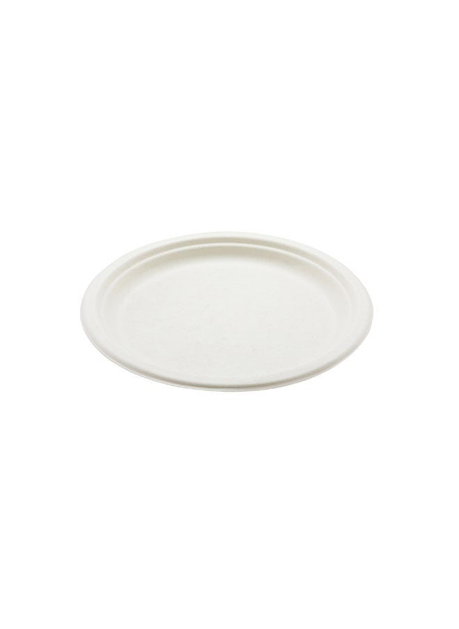 Restaurantware-Pulp Tek 10.3 Inch Eco-Friendly Plates, 100 Large Disposable Dinner Plates - Made From Natural Sugarcane Fibers, Heavy-Duty, White Bagasse Premium Plates, Sturdy, Round