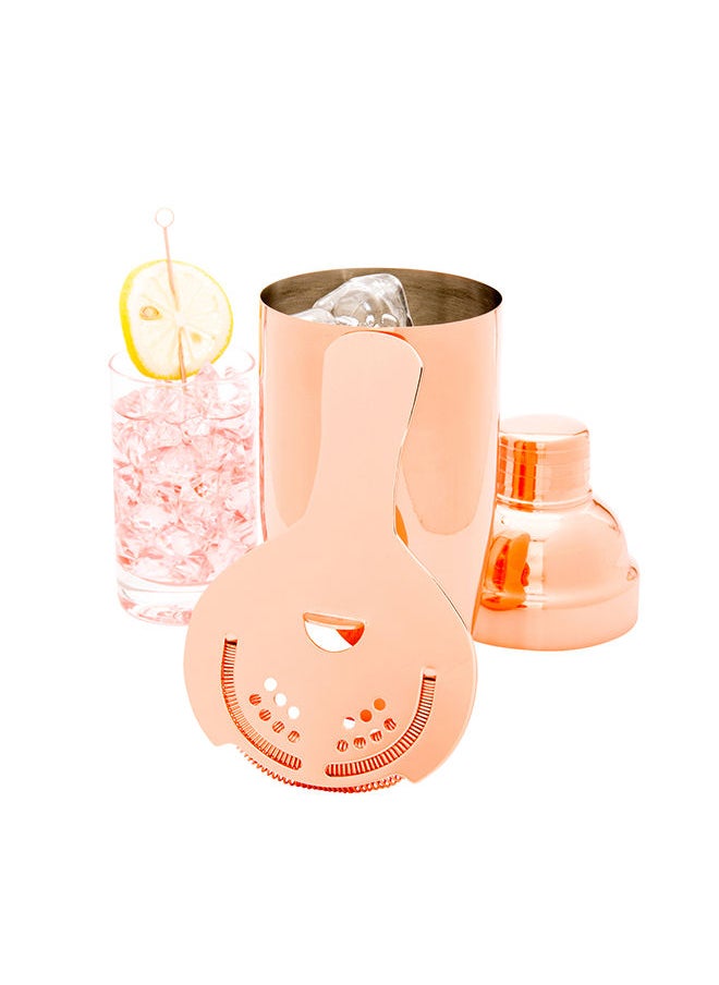 Restaurantware-Bar Lux 6 Inch x 3.75 Inch Hawthorne Strainer, 1 Tight Coil Cocktail Strainer - With Handle, Commerical Grade, Copper Plated Stainless Steel Bar Strainer, For Bartenders Or Mixologists