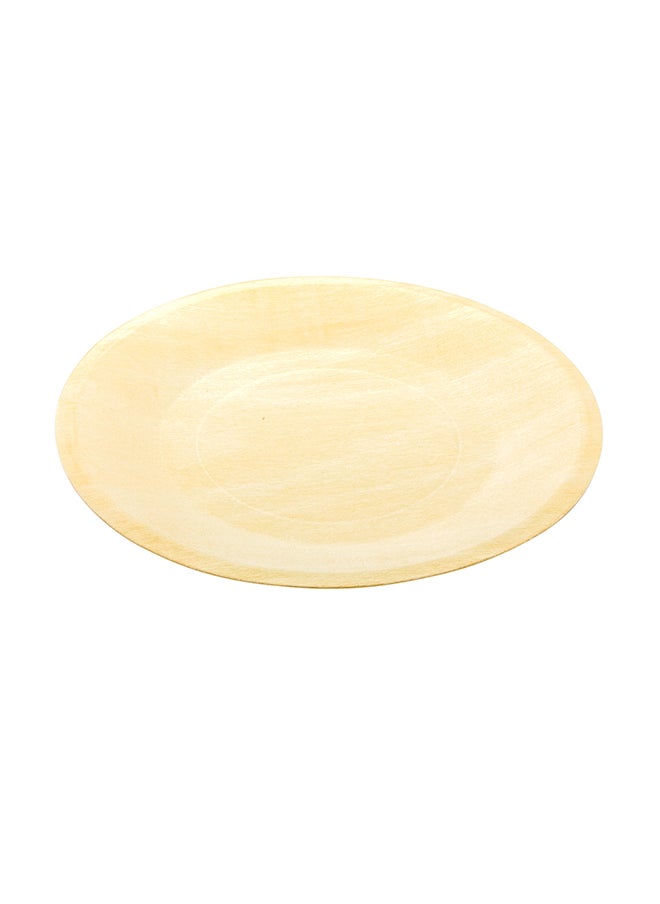 Restaurantware-8.5 Inch Wood Plates, 200 Round Disposable Wooden Plates - Durable, Sustainable, Poplar Wood Dinner Plates, Greaseproof, For Parties, Banquets, Catered Events Or Weddings