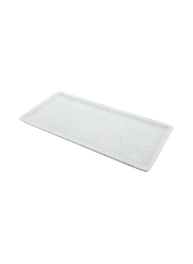 13.8 Inch x 6.5 Inch Marble Serving Tray, 1 Veining Marble Food Tray - Scratch Resistant, Raised Edges, Italian Marble Marble Platter, Rectangular, For Entrees and Desserts