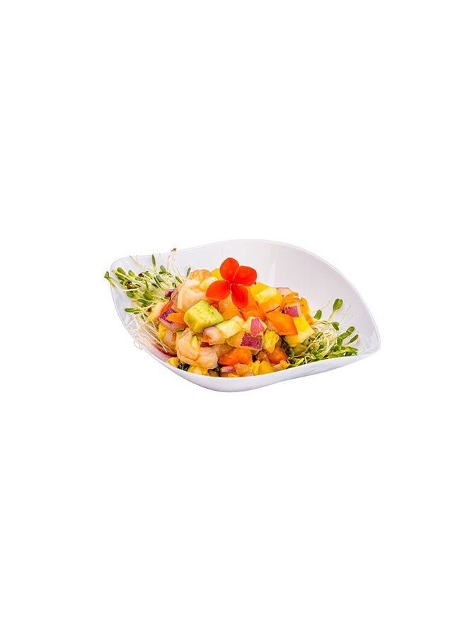 Restaurantware-3.5 x 4.5 Dessert Plates, 100 Small Cocktail Plates - Square, Wavy Edges, White Plastic Disposable Appetizer Plates, Holds Sauces And Dips, For Wedding, Or Birthday Parties