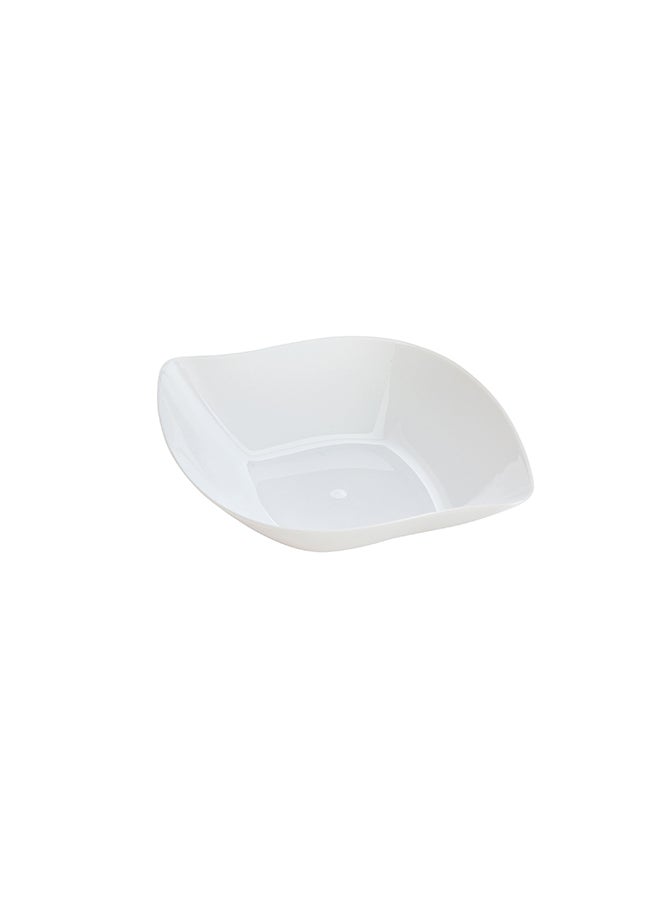 Restaurantware-3.5 x 4.5 Dessert Plates, 100 Small Cocktail Plates - Square, Wavy Edges, White Plastic Disposable Appetizer Plates, Holds Sauces And Dips, For Wedding, Or Birthday Parties