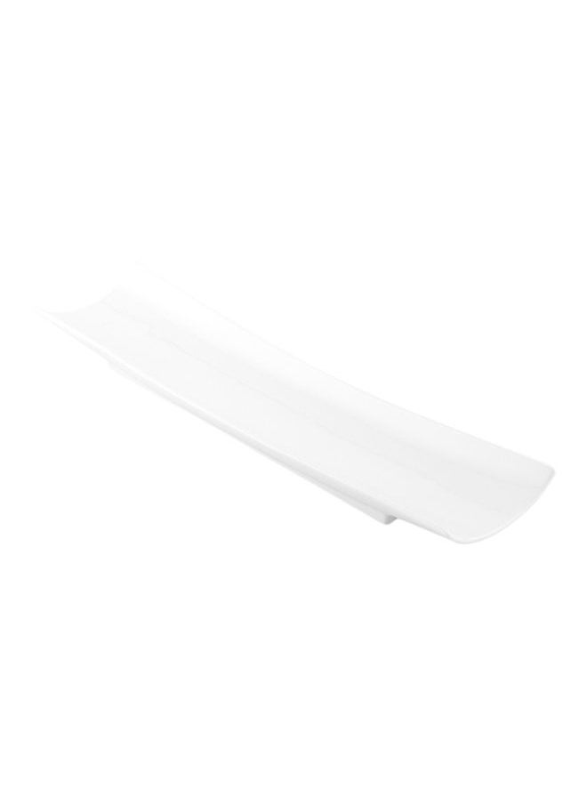 Restaurantware-Shinto 17 Inch x 4 Inch Rectangular Serving Plate, 1 Rectangle Porcelain Tray - Curved, White Porcelain Long Sushi Plate, Won't Chip or Stain, For Sushi Or Appetizers For Appetizers