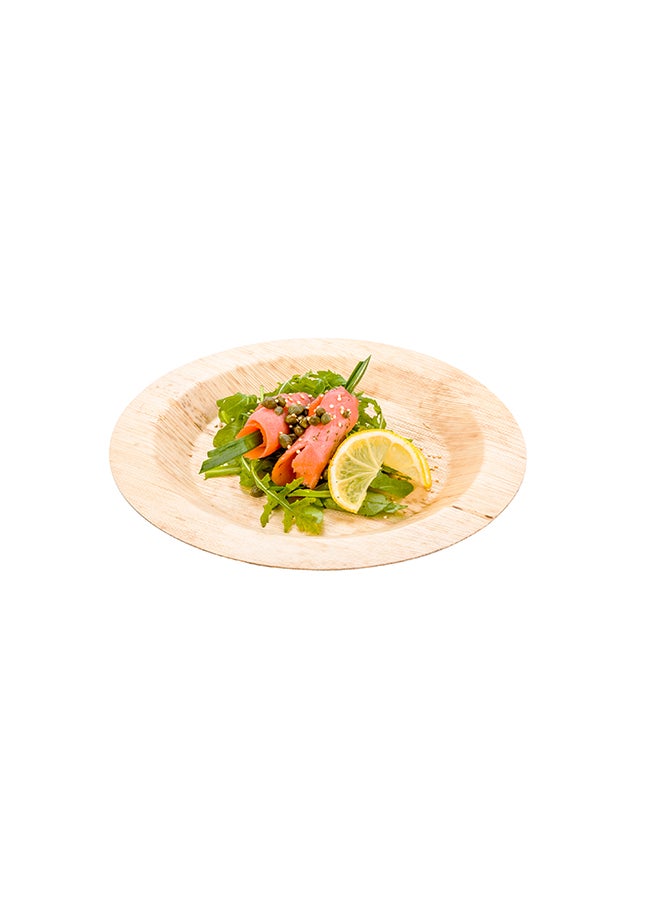 9 Inch Large Bamboo Tableware, 50 Disposable Bamboo Plates - Sustainable, Round, Heavy-Duty Dinner Plates, For Parties, Banquets, Or Catered Events