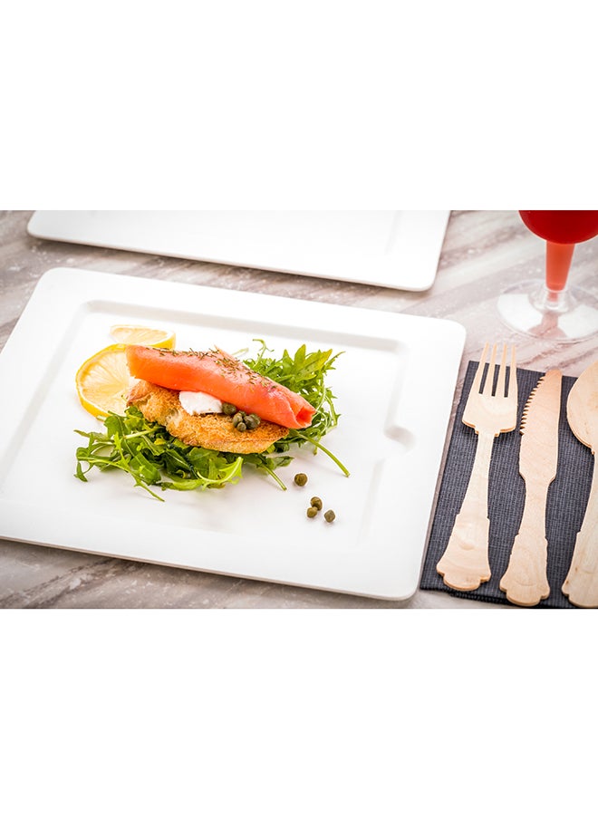Pulp Tek 9.7 Inch Eco-Friendly Plates, 100 Large Disposable Dinner Plates - Made From Natural Sugarcane Fibers, Heavy-Duty, White Bagasse Premium Plates, Sturdy, Modern