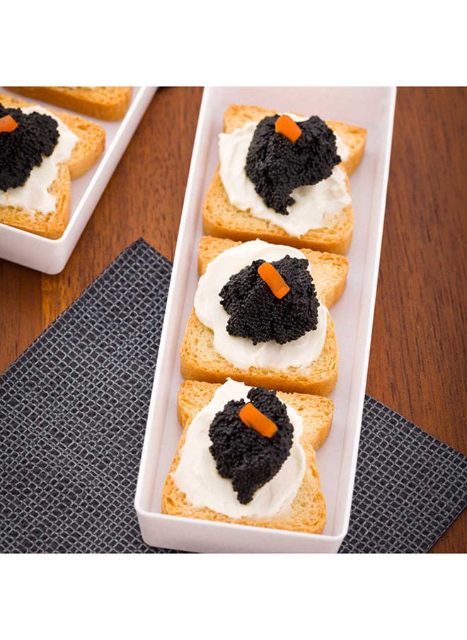 Restaurantware-5.2 x 1.8 Inch Mini Tasting Plates, 100 Disposable Rectangle Plastic Plates - Durable, Stylish, White Plastic Hors D'oeuvre Serving Plates, For Desserts Or Appetizers At Parties