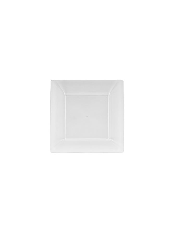 Restaurantware-9.5 x 9.5 Inch Inch Large Dinner Plates, 100 Disposable Square Plastic Plates - Durable, Stylish, Clear Plastic Hors D'oeuvre Serving Plates, For Desserts Or Appetizers At Parties