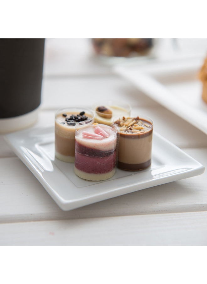 3.5 Inch Appetizer Plates, 10 Flat Square Plates - Glossy Finish, Chip-Resistant, White Porcelain Small Plates, For Desserts, Samples, Or Tastings