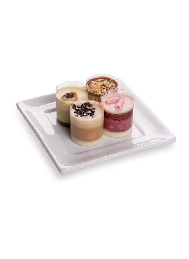 3.5 Inch Appetizer Plates, 10 Flat Square Plates - Glossy Finish, Chip-Resistant, White Porcelain Small Plates, For Desserts, Samples, Or Tastings