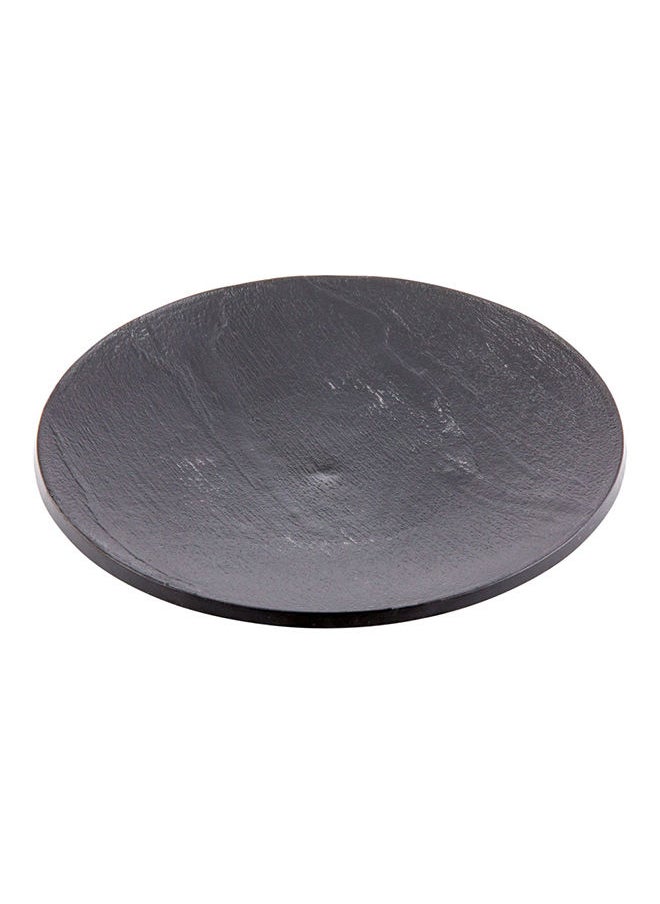 5 x 5 Inch Serving Plates, 100 Round Charcuterie Boards - Premium, Mimics The Look Of Slate, Black Plastic Serving Platters, Serve Appetizers Or Desserts, For All Occasions