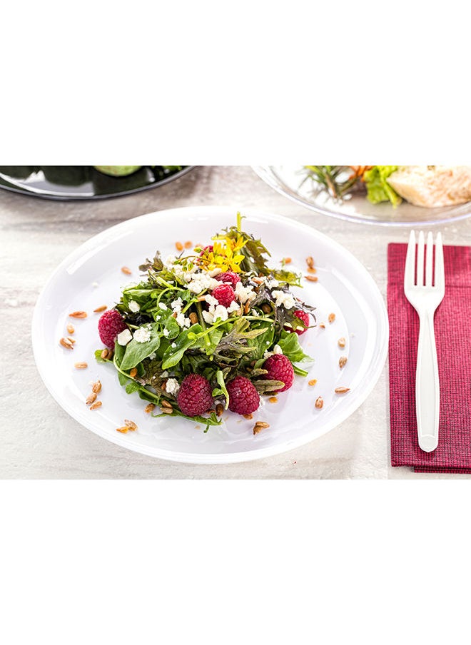 Restaurantware-9 x 9 Inch Catering Plates, 100 Round Party Dinner Plates - Sturdy, Disposable, White Plastic Disposable Plates, Unique Design, For Special Occasions, Catered Events