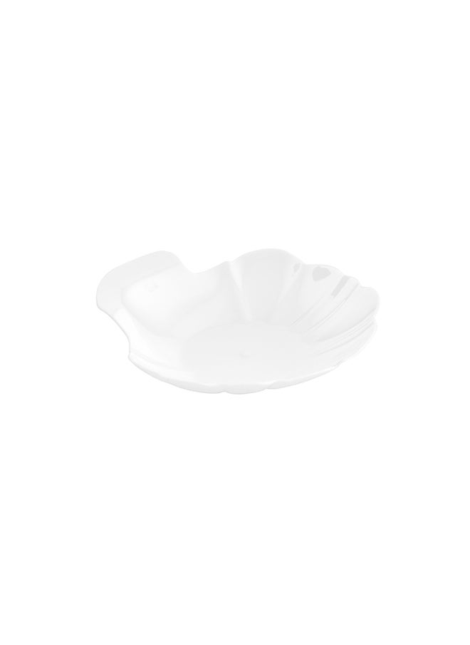 Restaurantware-3.3 Inch Shell Appetizer Plate, 100 Disposable Plastic Appetizer Plate - Sturdy, Shell-Shaped, White Plastic Cocktail Plates, Perfect For Serving Amuse Bouche And Hors D'oeuvres