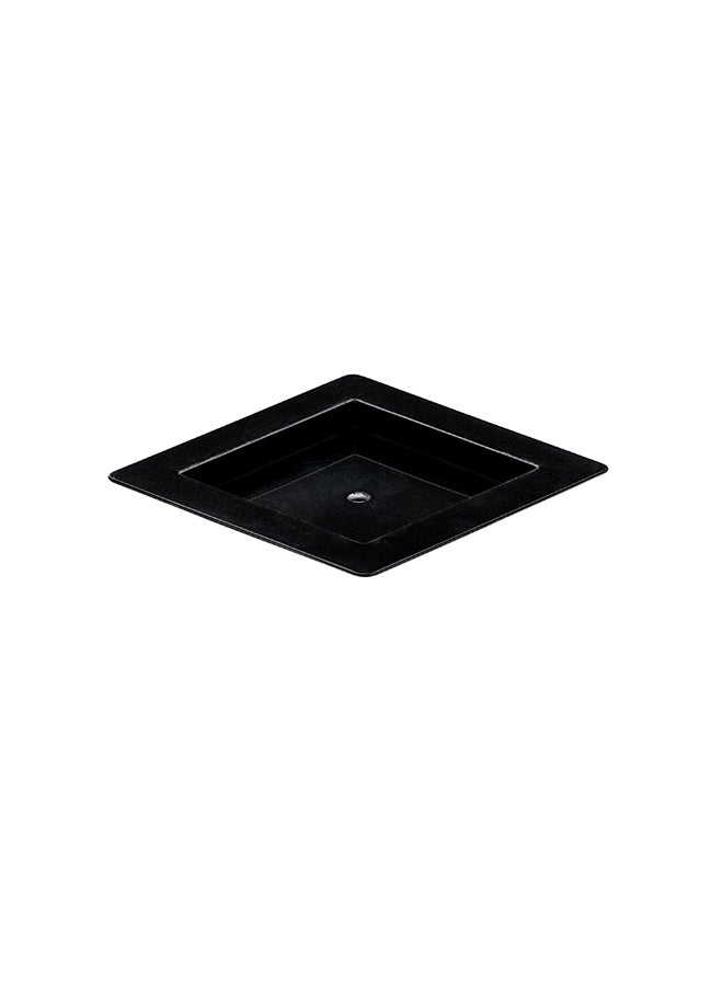 2.8 x 2.8 Inch Mini Plastic Plates, 100 Raised Edge Dessert Plates - Geometric, Disposable, Black Plastic Square Plates, For Appetizers, Desserts, Or Samples