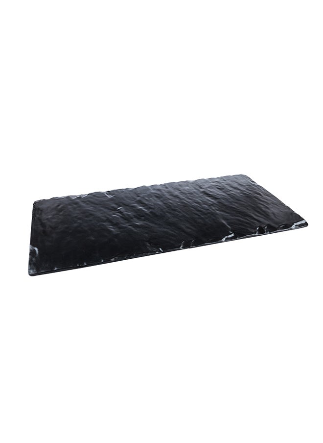 Restaurantware-Voga 10 x 20 Inch Serving Plates, 4 Rectangle Charcuterie Boards - Premium, Mimics The Look Of Slate, Black Melamine Serving Platters, Serve Appetizers Or Desserts, For All Occasions