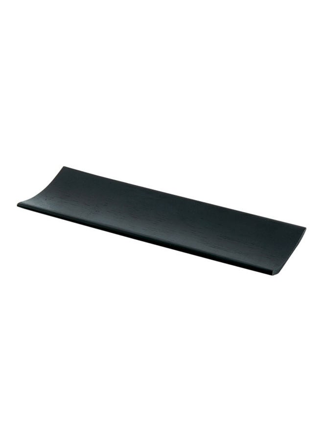 Restaurantware-7 Inch x 2.25 Inch Bamboo Serving Plates, 100 Black Platter Trays - Disposable, Rectangle, Black Bamboo Sushi Serving Trays, Curved, For Parties Or Catering