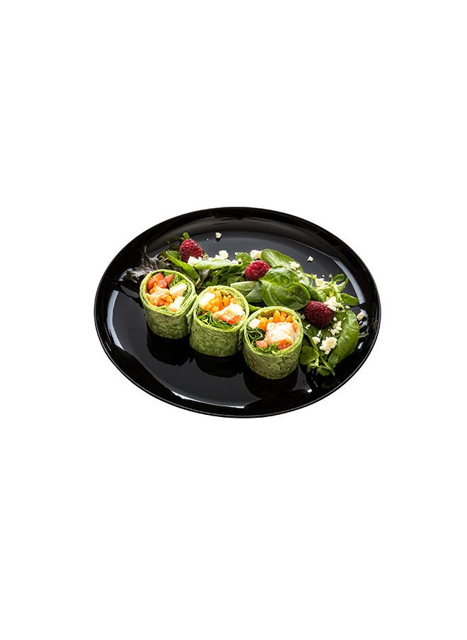 Restaurantware-9 x 9 Inch Catering Plates, 100 Round Dinner Plates - Sturdy, Disposable, Black Plastic Disposable Plates, Unique Design, For Special Occasions, Catered Events