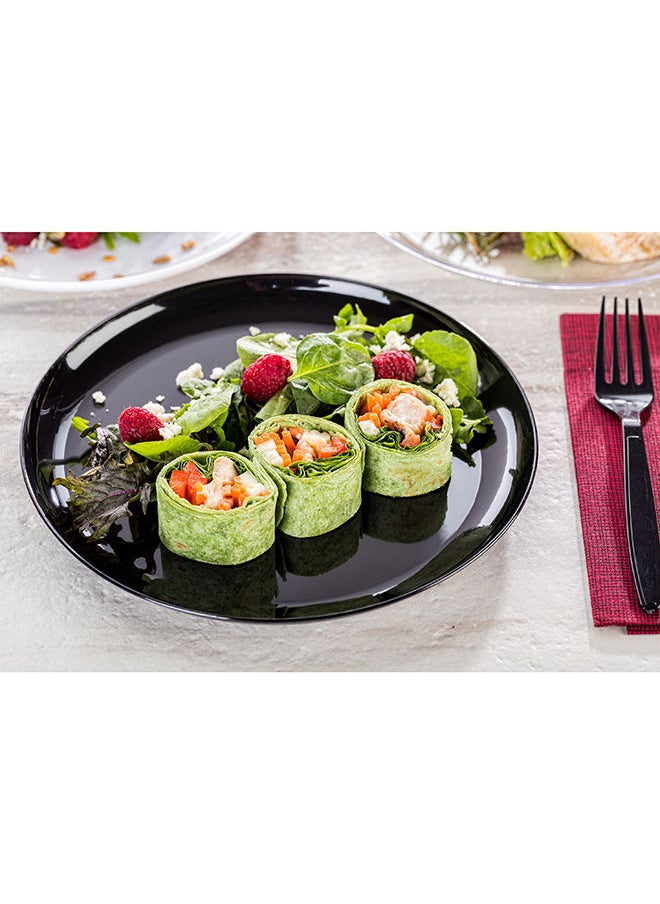 Restaurantware-9 x 9 Inch Catering Plates, 100 Round Dinner Plates - Sturdy, Disposable, Black Plastic Disposable Plates, Unique Design, For Special Occasions, Catered Events