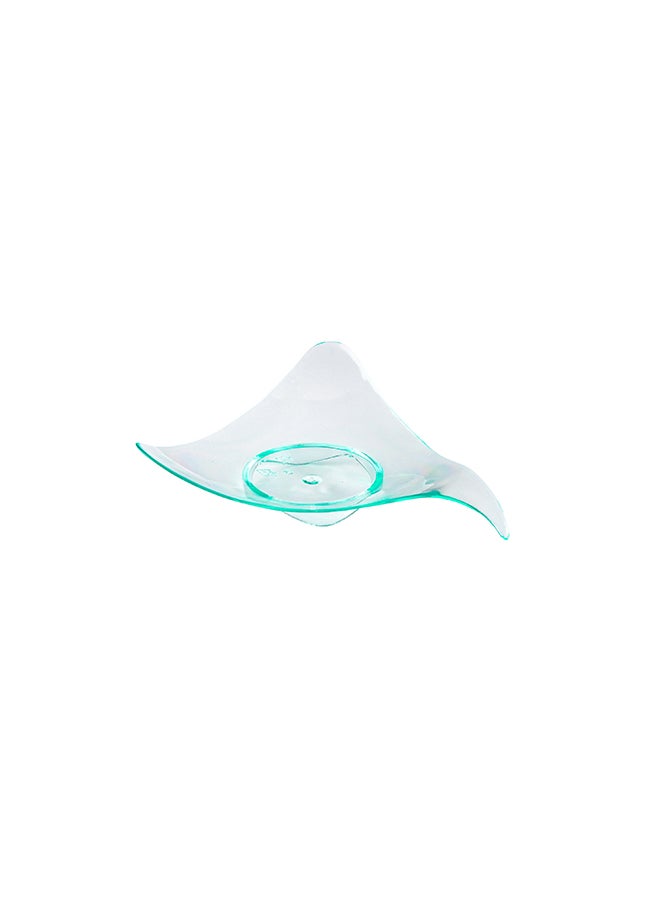Restaurantware-3 x 3 Inch Dessert Plates, 100 Small Cocktail Plates - Asymmetrical, Shooting Star Design, Seagreen Plastic Disposable Appetizer Plates, Holds Sauces And Dips, For Parties
