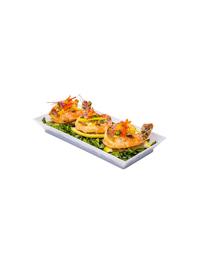 Restaurantware-5 x 2.5 Inch Mini Tasting Plates, 100 Disposable Rectangle Plastic Plates - Durable, Stylish, White Plastic Hors D'oeuvre Serving Plates, For Desserts Or Appetizers At Parties