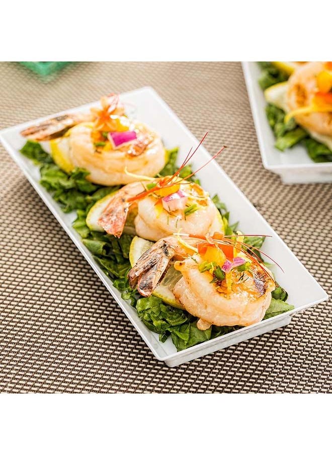 Restaurantware-5 x 2.5 Inch Mini Tasting Plates, 100 Disposable Rectangle Plastic Plates - Durable, Stylish, White Plastic Hors D'oeuvre Serving Plates, For Desserts Or Appetizers At Parties