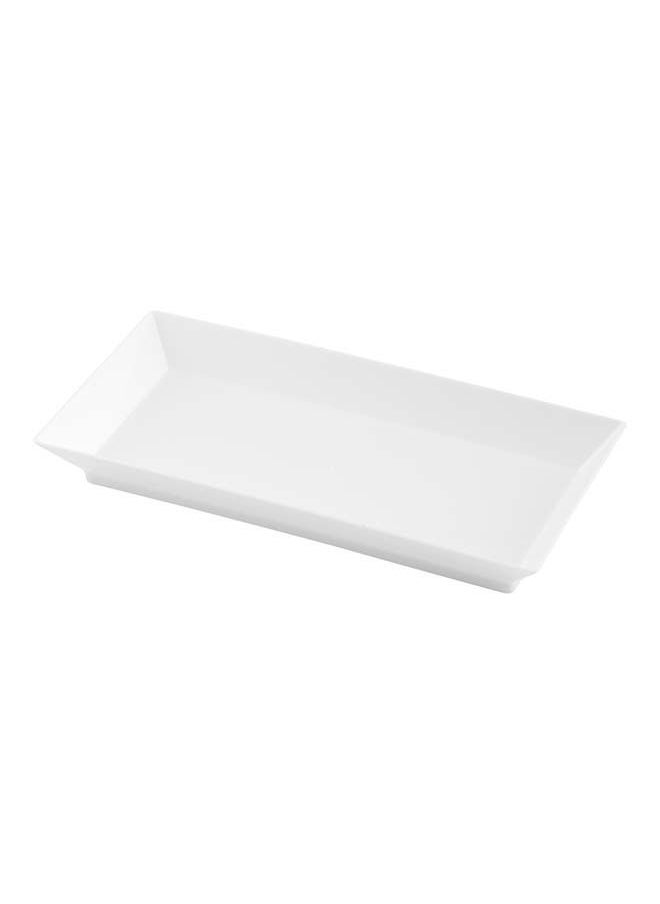 Restaurantware-5 x 2.5 Inch Mini Tasting Plates, 100 Disposable Rectangle Plastic Plates - Durable, Stylish, White Plastic Hors D'oeuvre Serving Plates, For Desserts Or Appetizers At Parties