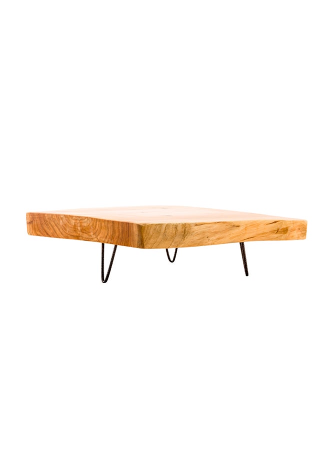 Restaurantware- 15 x 14 x 1.5 Inch Rustic Cake Stand, 1 Durable Footed Serving Tray - 3-Legged, Slab Design, Wood Rustic Food Display Stand, Shatterproof, For Hors d'oeuvres, Appetizers, And Snacks