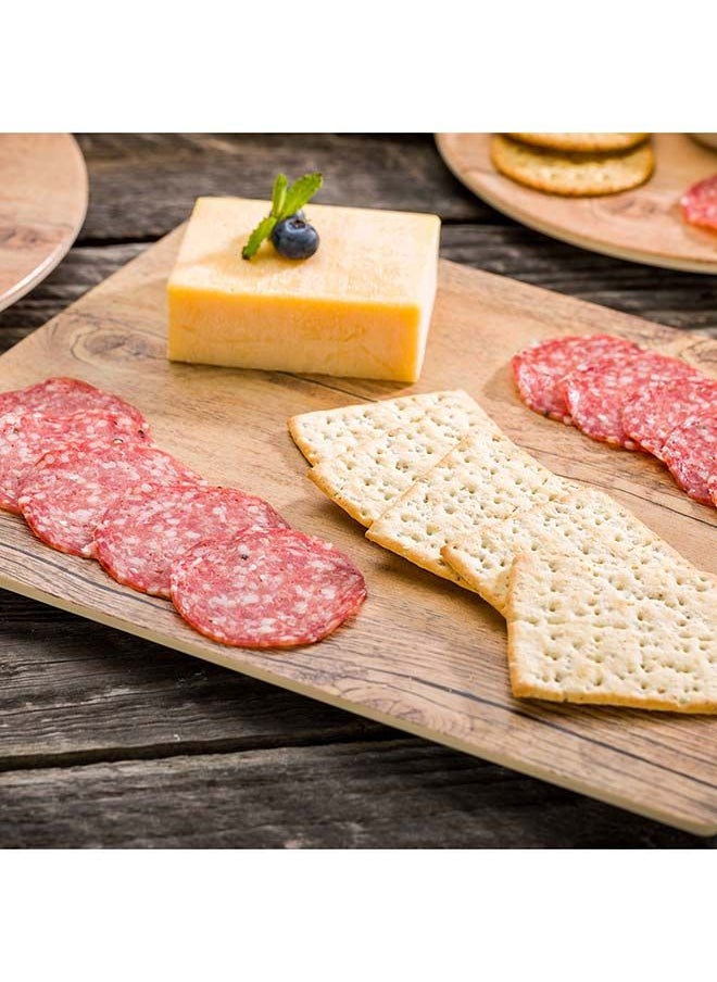 Restaurantware-Voga 12.5 Inch 10.25 Inch Serving Board, 1 Rectangle Cheese Platter Board - Large, Break Resistant, Countryside Brown Faux Wood Charcuterie Serving Tray, For Appetizers And Spreads,