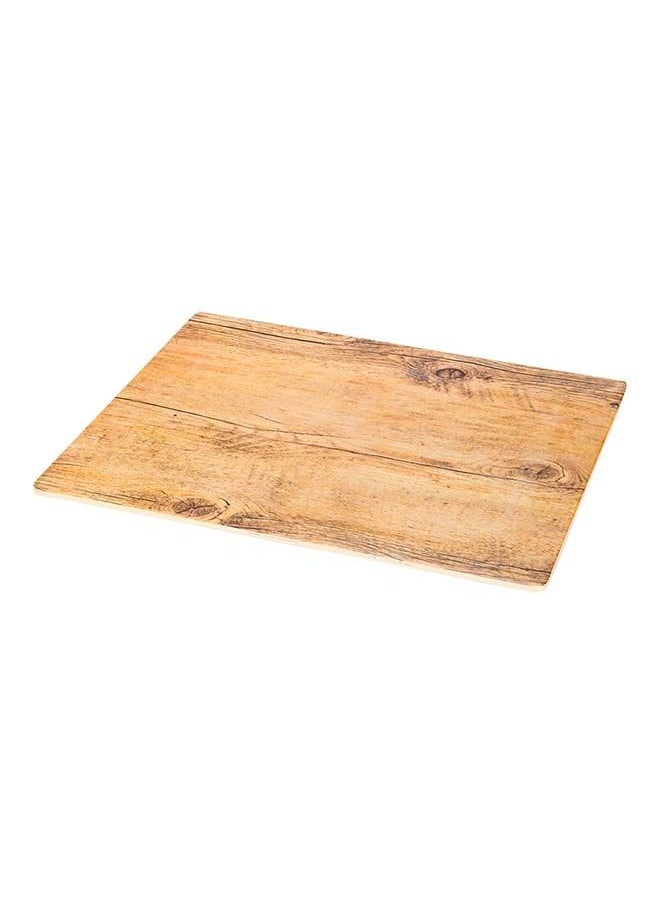 Restaurantware-Voga 12.5 Inch 10.25 Inch Serving Board, 1 Rectangle Cheese Platter Board - Large, Break Resistant, Countryside Brown Faux Wood Charcuterie Serving Tray, For Appetizers And Spreads,