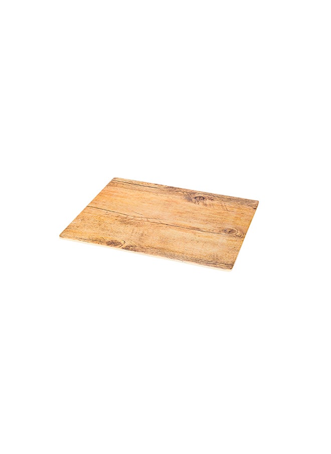 Restaurantware-Voga 12.5 Inch 10.25 Inch Serving Board, 1 Rectangle Cheese Platter Board - Large, Break Resistant, Countryside Brown Faux Wood Charcuterie Serving Tray, For Appetizers And Spreads,