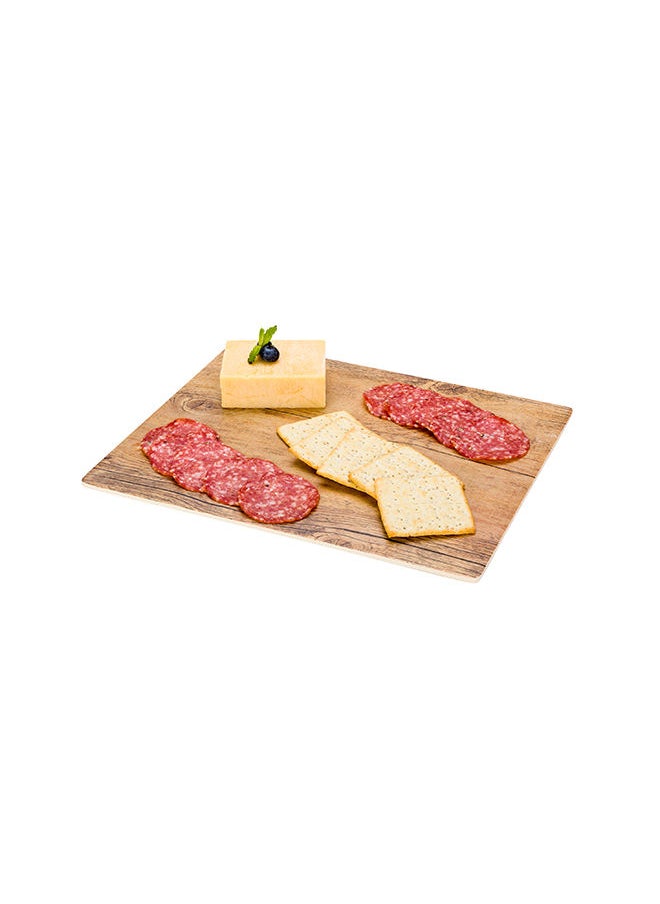 Restaurantware-Voga 12.5 Inch 10.25 Inch Serving Board, 1 Rectangle Cheese Platter Board - Large, Break Resistant, Countryside Brown Faux Wood Charcuterie Serving Tray, For Appetizers And Spreads,