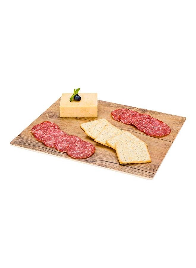 Restaurantware-Voga 12.5 Inch 10.25 Inch Serving Board, 1 Rectangle Cheese Platter Board - Large, Break Resistant, Countryside Brown Faux Wood Charcuterie Serving Tray, For Appetizers And Spreads,