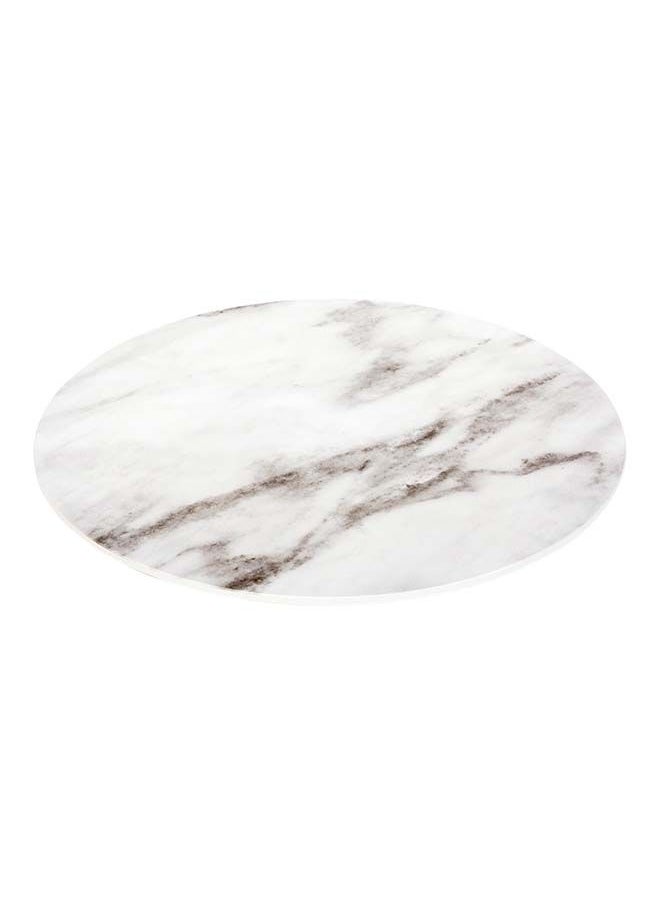 Restaurantware-Voga 13 Inch Serving Tray, 1 Round Outdoor Tray - Faux Marble, Dishwasher-Safe, White Melamine Platter Tray, For Meals, Appetizers, And Snacks, Shatterproof