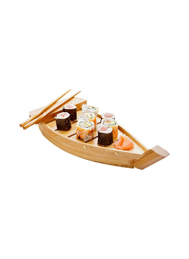 Restaurantware-13 Inch Sushi Boat Serving Tray, 1 Durable Sushi Boat - Sturdy, Easy To Clean, Bamboo Sushi Wooden Boat, Small, For Sushi Or Appetizers